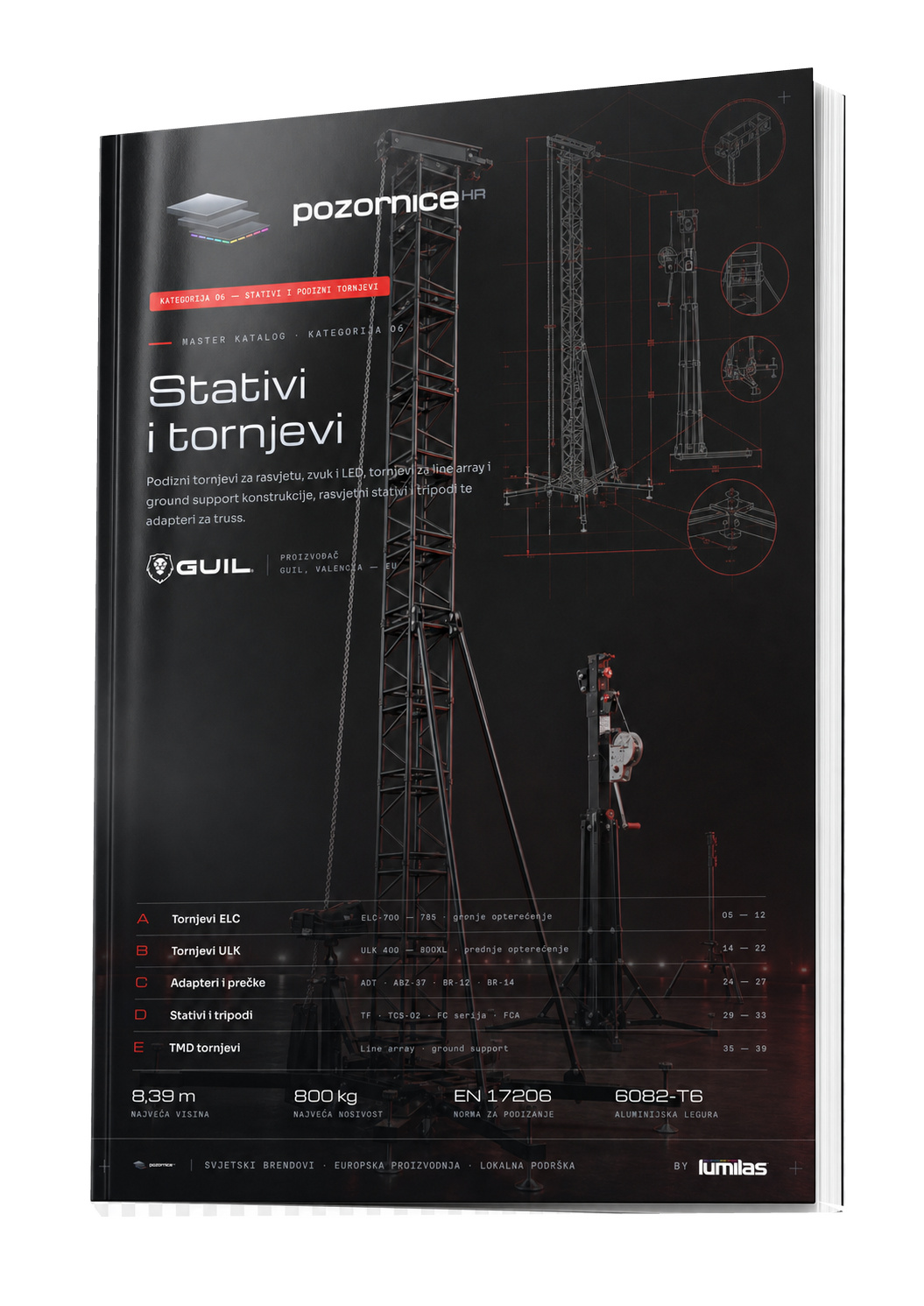 Stands and lifting towers physical catalogue