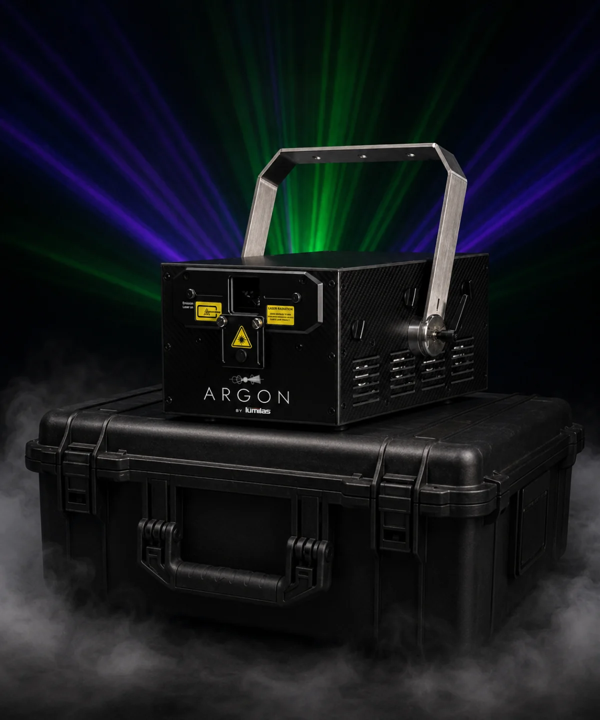 ARGON 24 / housing on a transport case with background laser scenography