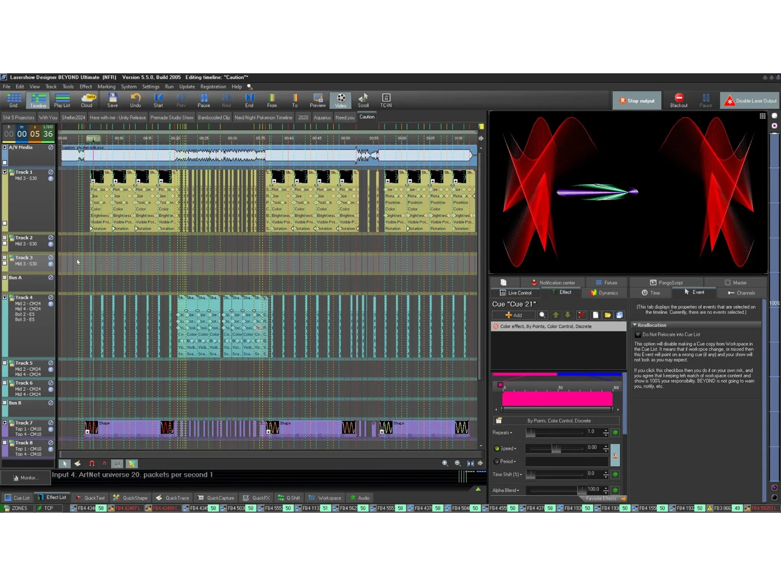 BEYOND software timeline interface
