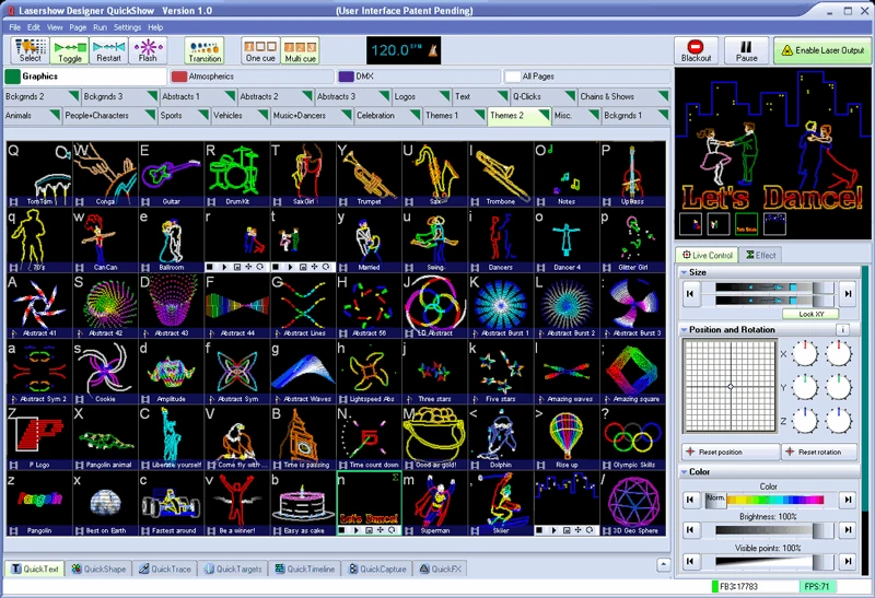 QuickShow software interface